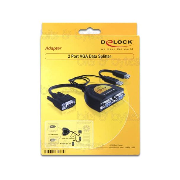 Delock 2 Port VGA Splitter - 1 Input <> 2 Output